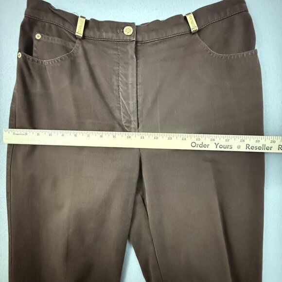St. John Sport Jeans Women's 10 Brown Straight Leg Five Pocket High Rise - Picture 9 of 15